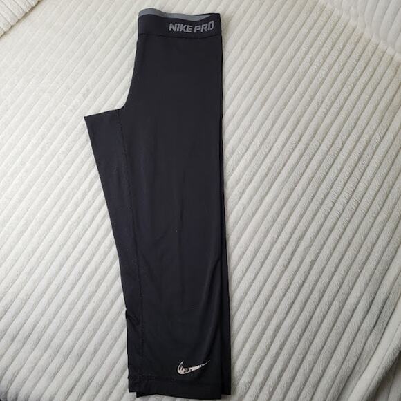 Nike‎ Pro Dri-FIT Compression Leggings Pants Black Size M Medium Workout Running - Picture 2 of 8